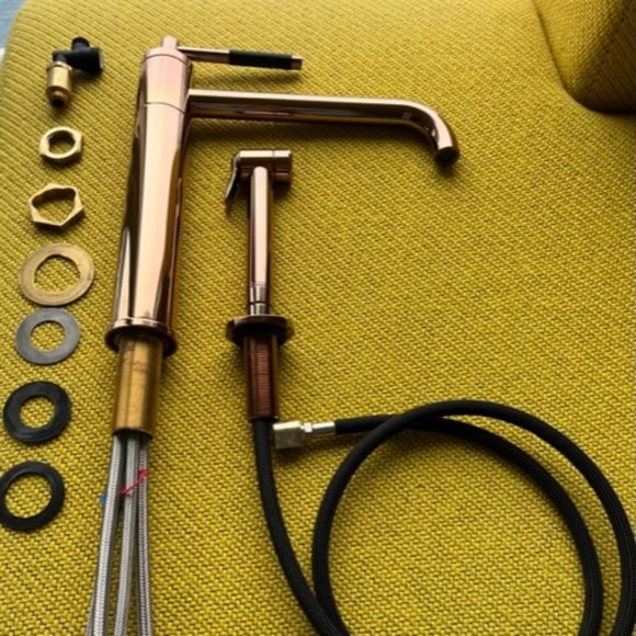 Waterworks Universal Modern One Hole High Profile Kitchen Faucet Copper Finish - Picture 4 of 16